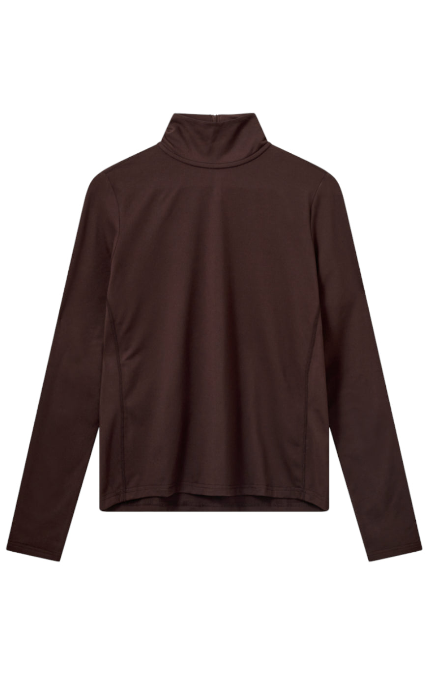MKxH2O Bluse - High Neck - Dark Brown