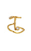 Maanesten Ring - T Alphabet - Gold Colour