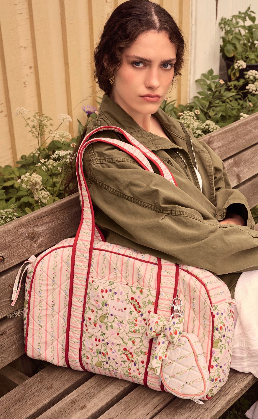 Maanesten Veske - Suvi Quilted - Summer Stripes Peach