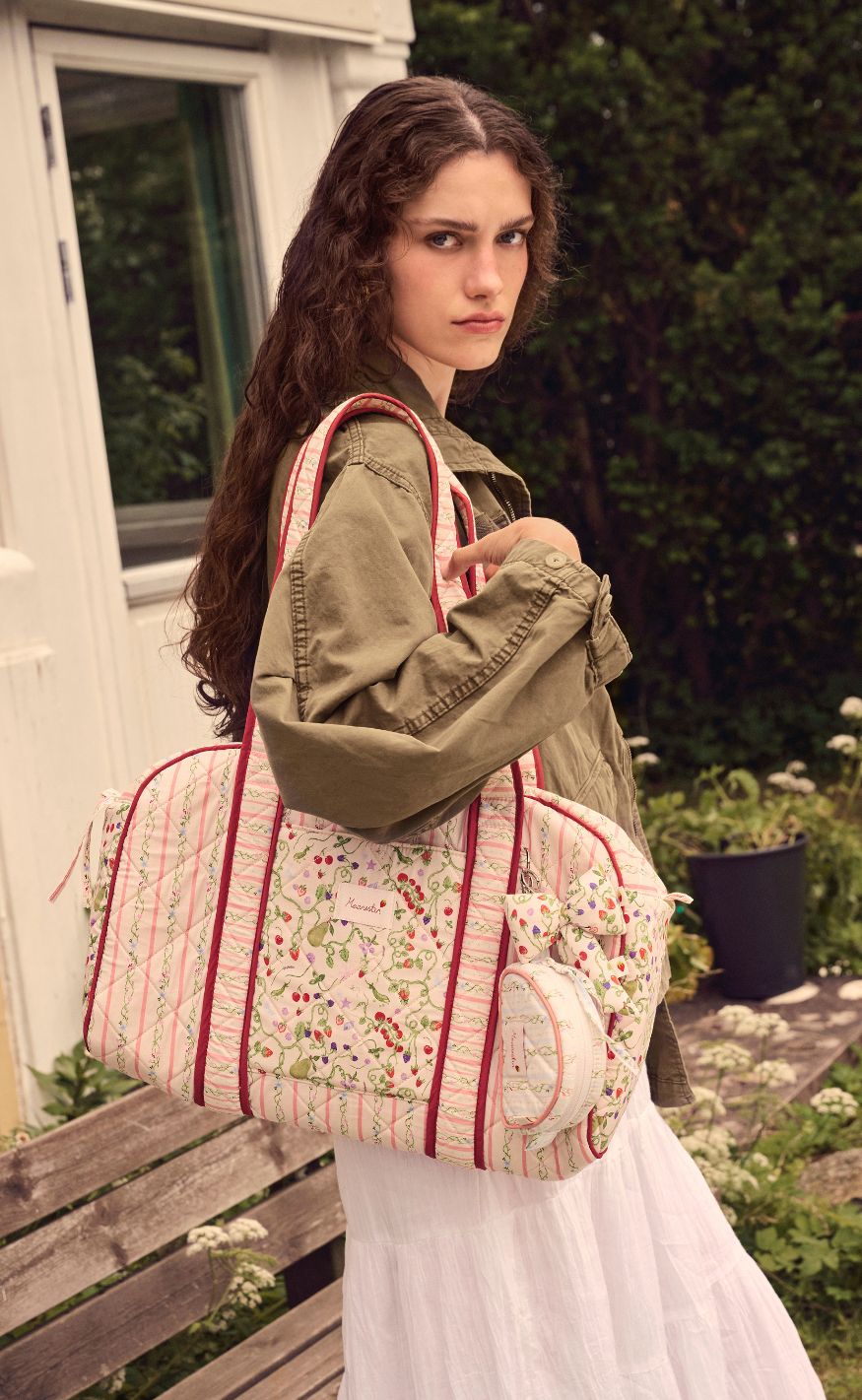 Maanesten Veske - Suvi Quilted - Summer Stripes Peach