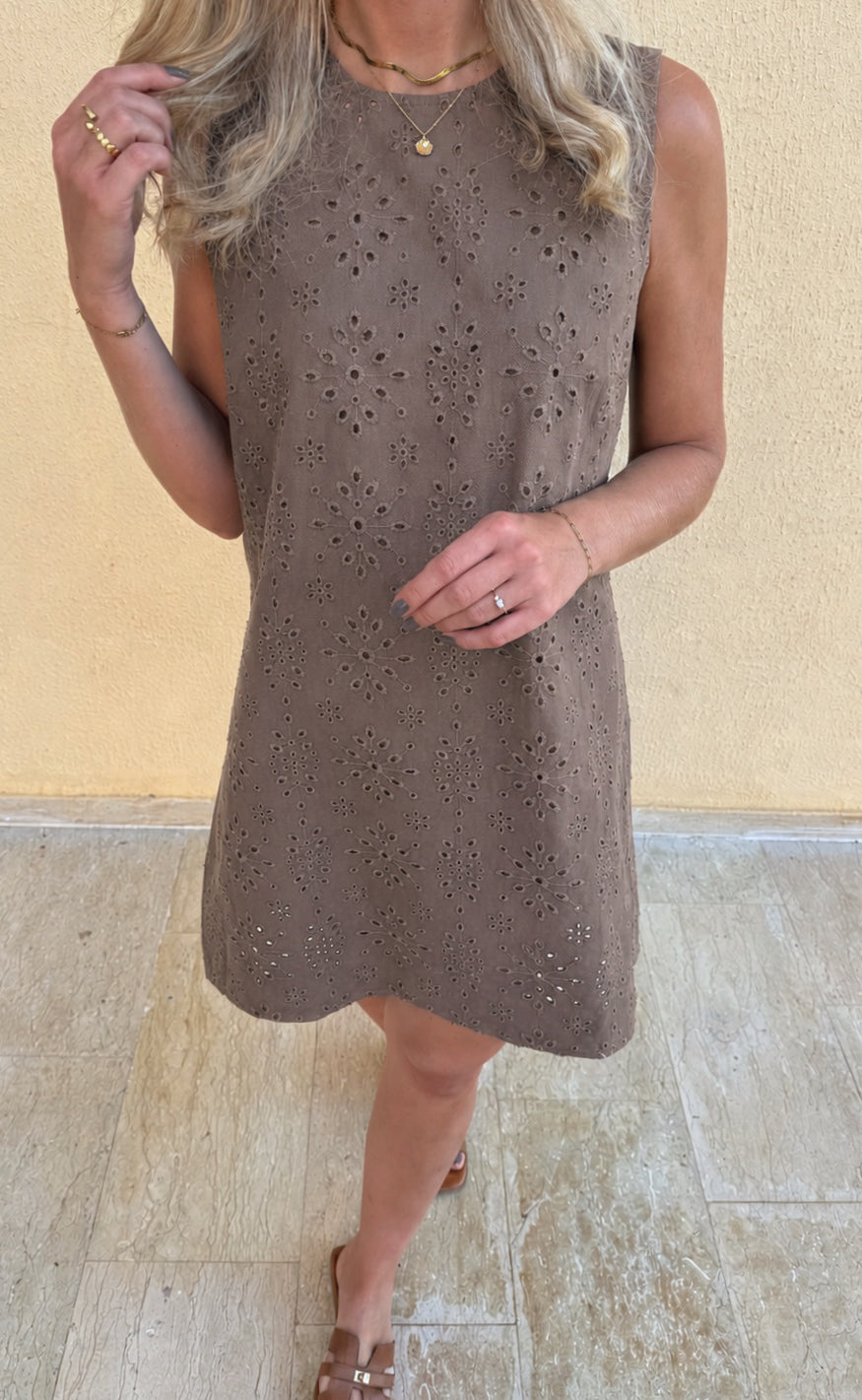 Say INA Copenhagen Kjole - Maja - Brown Denim W. Embroidery