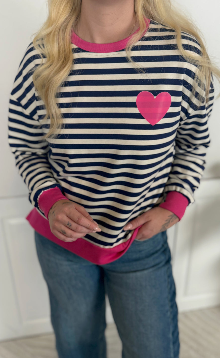 Marta Du Chateau Bluse - Vilda - Navy/Fuxia