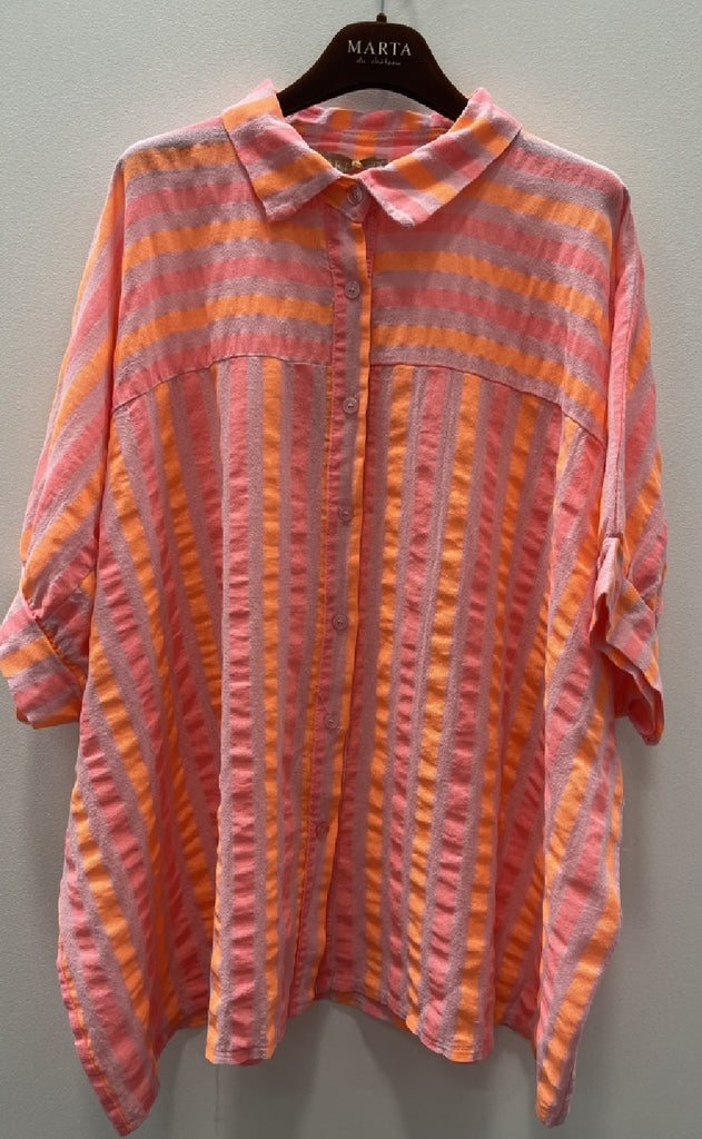 Marta Du Chateau Bluse - Virginia - Fuxia Stripe