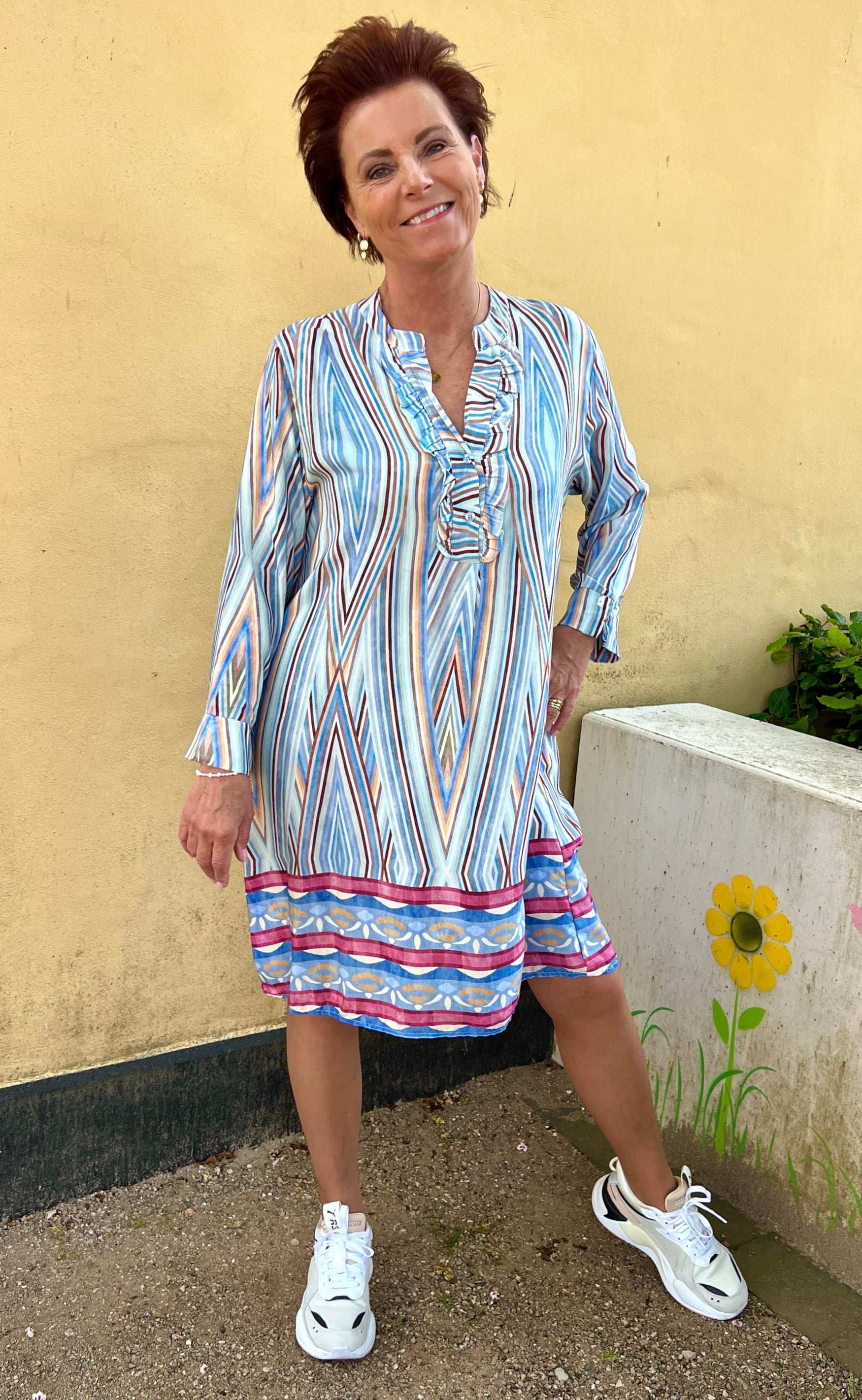 Marta Du Chateau Kjole - 2604B - Celeste Stripe