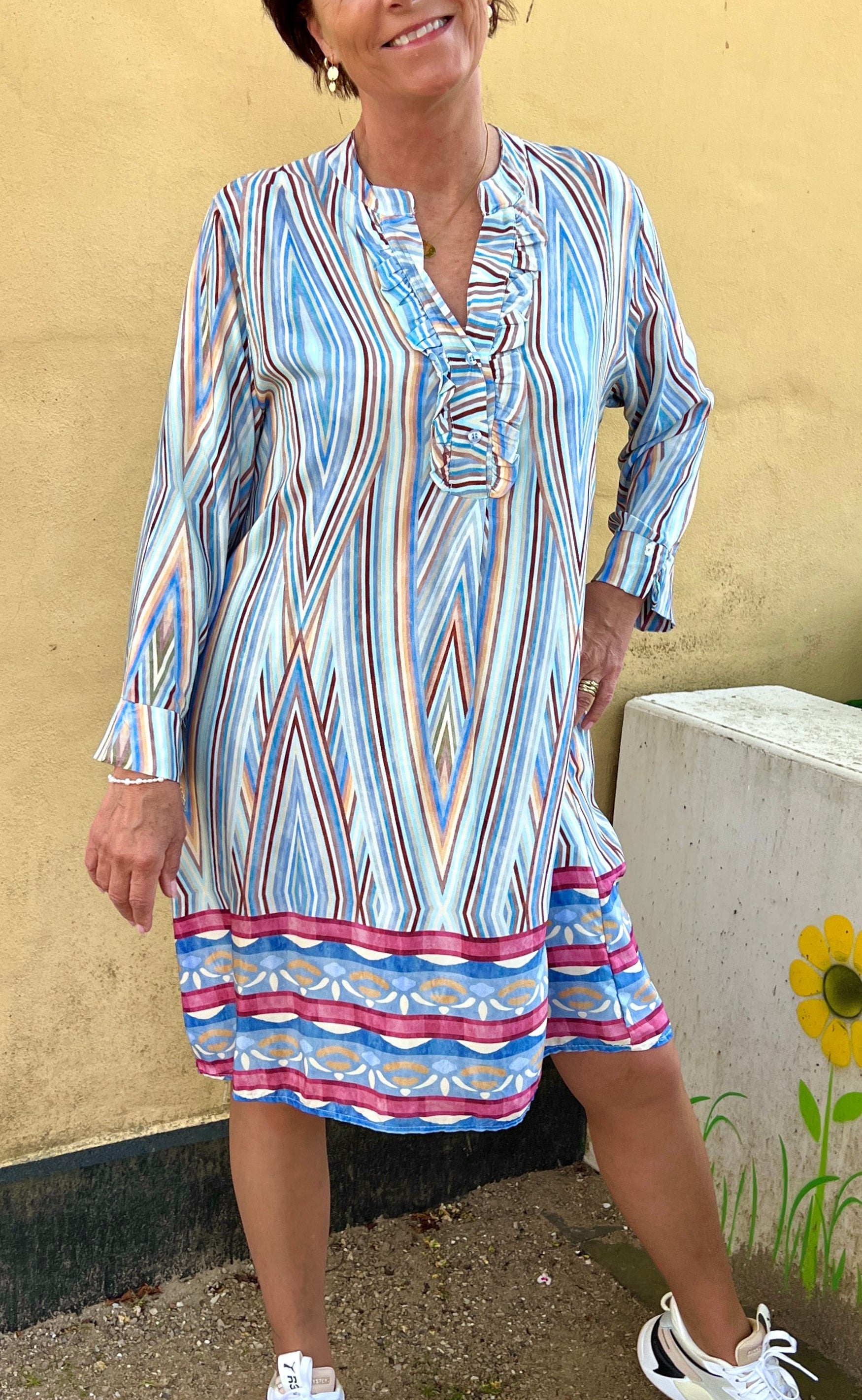 Marta Du Chateau Kjole - 2604B - Celeste Stripe