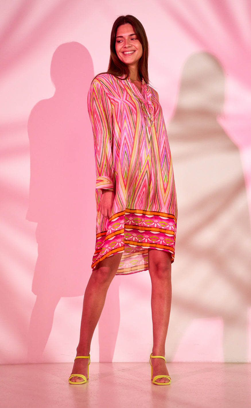Marta Du Chateau Kjole - 2604B - Fuxia Stripe