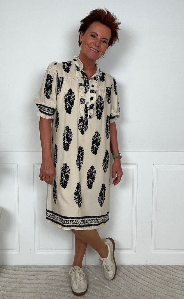 Marta Du Chateau Kjole - Naomi - Beige/Black
