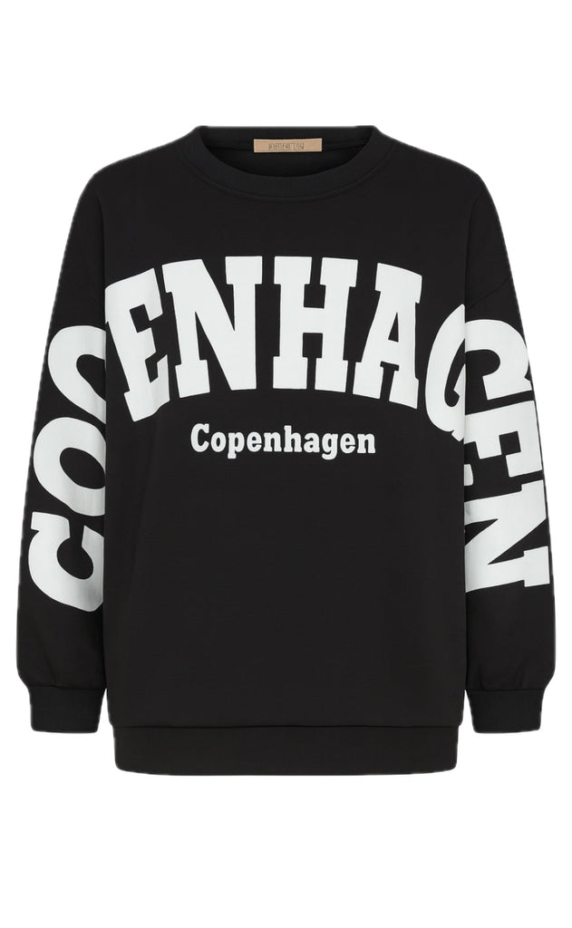 Marta Du Chateau Sweatshirt - Hibiscus - Black/White