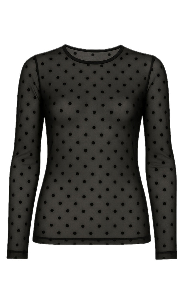 Say INA Copenhagen Bluse - Sophia Mesh - Black W. Black Dots