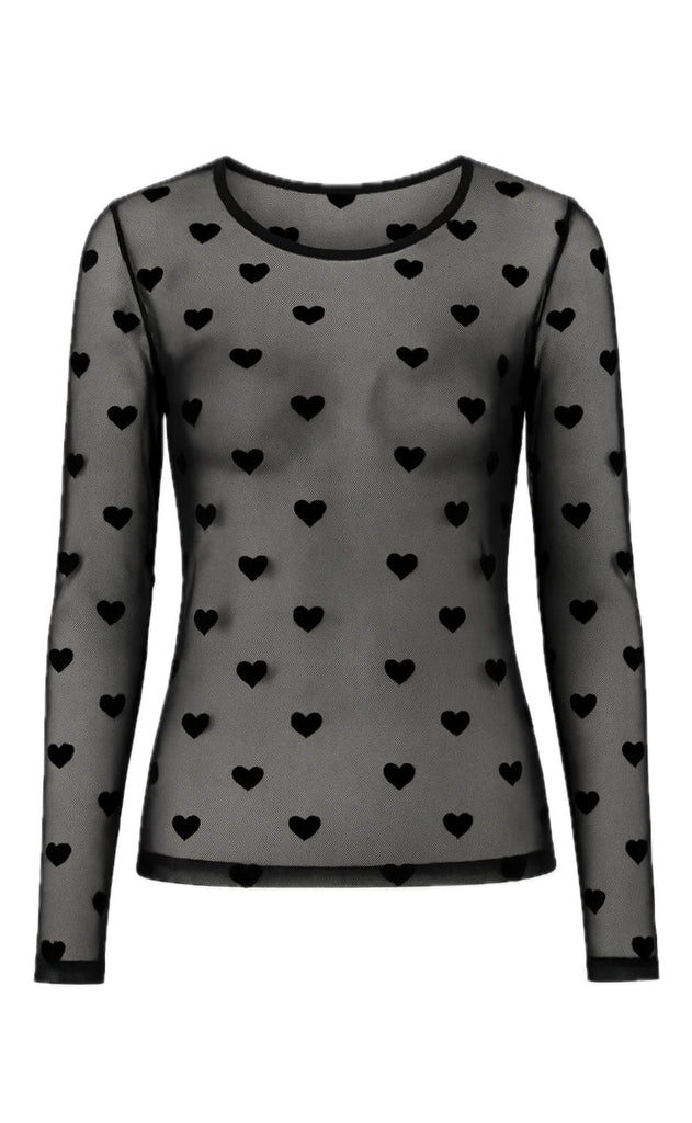Say INA Copenhagen Bluse - Sophia Mesh - Black Hearts
