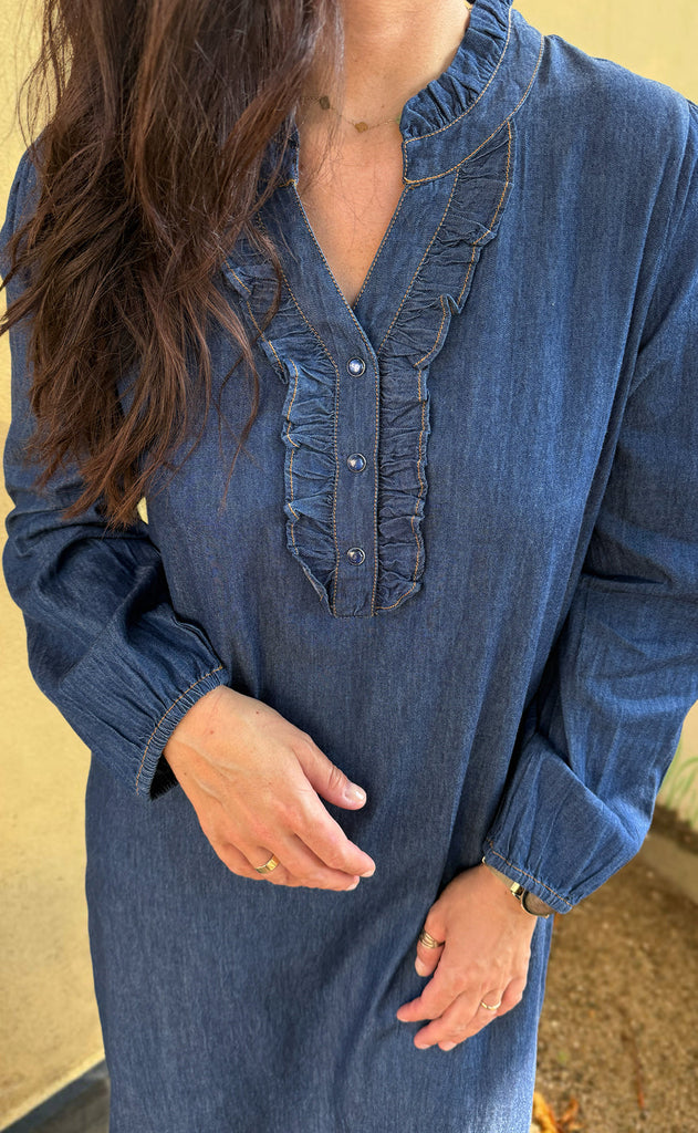 Say INA Copenhagen Kjole - Cami Denim - Denim Blue