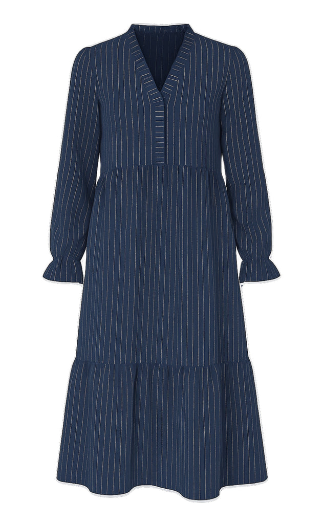 Say INA Copenhagen Kjole - Catja - Navy Blue Pinstripe