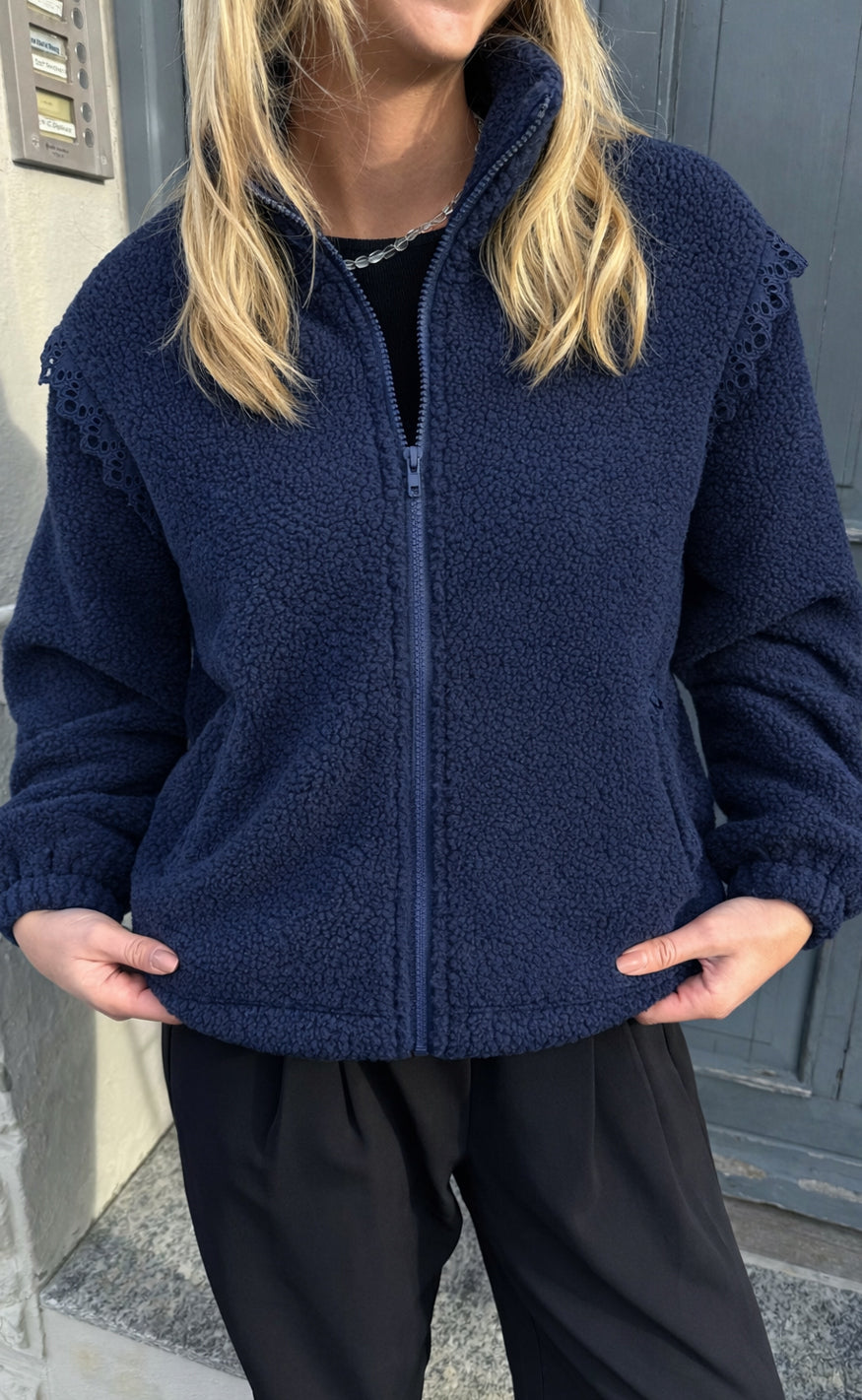 Say INA Copenhagen Fleece Jakke - Fia - Navy Blue