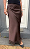 Say INA Copenhagen Skjørt - Jasmille Satin - Dark Brown W. Lace