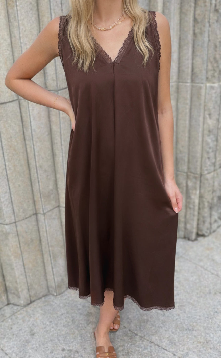 Say INA Copenhagen Kjole - Nellie Lace - Dark Brown