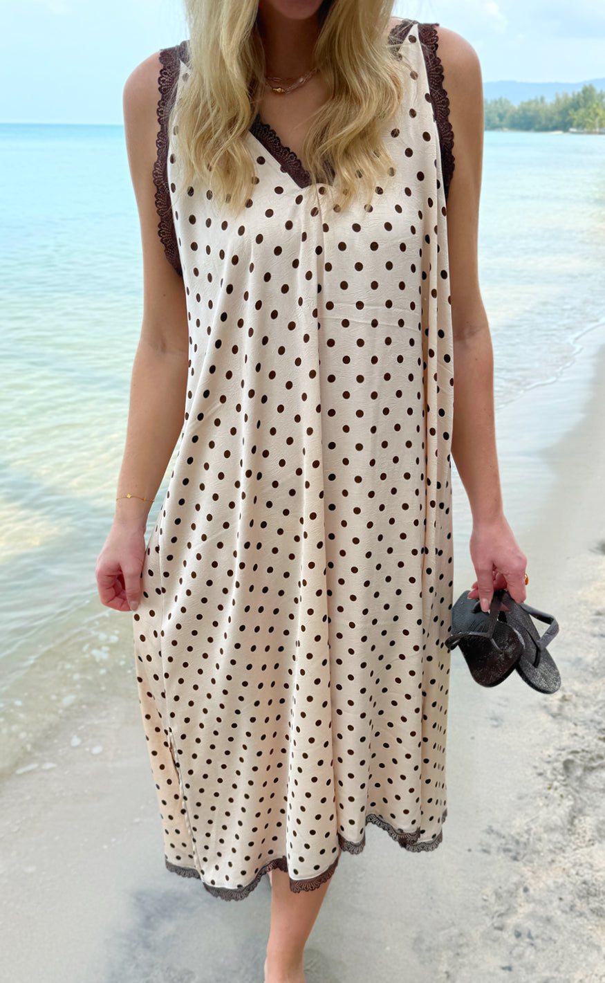 Say INA Copenhagen Kjole - Nellie Lace - Beige Dots