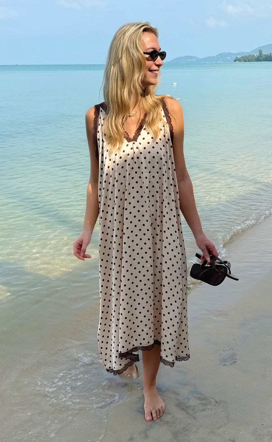 Say INA Copenhagen Kjole - Nellie Lace - Beige Dots
