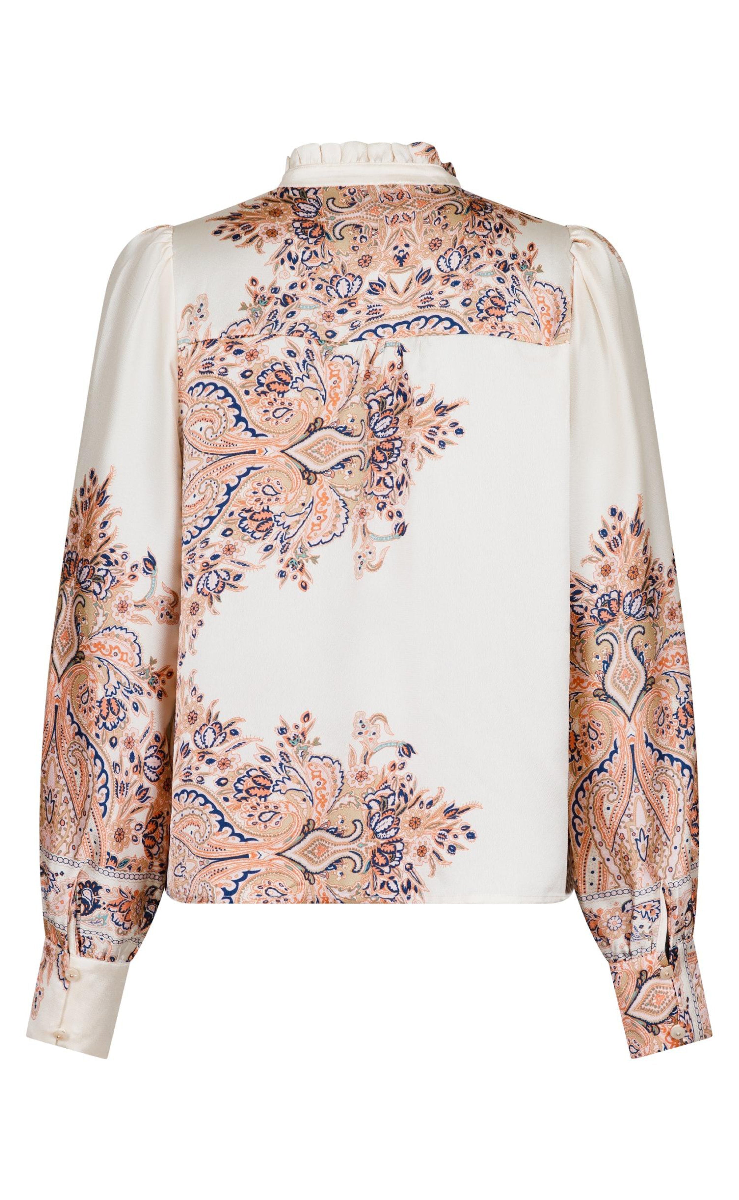 Neo Noir Blouse - Massima Paisley border - Creme
