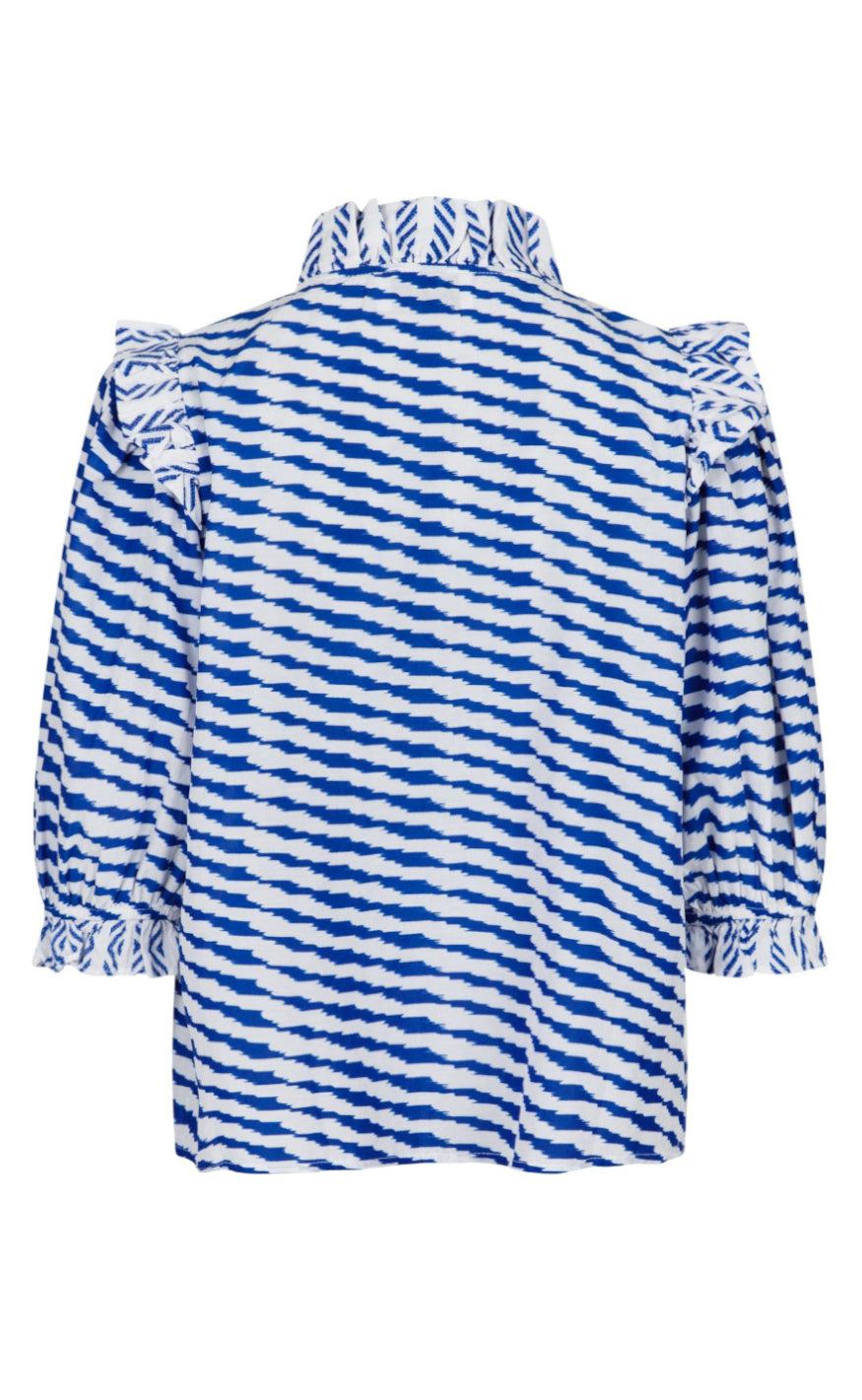 Neo Noir Bluse  - Chacha Graphic - Blue