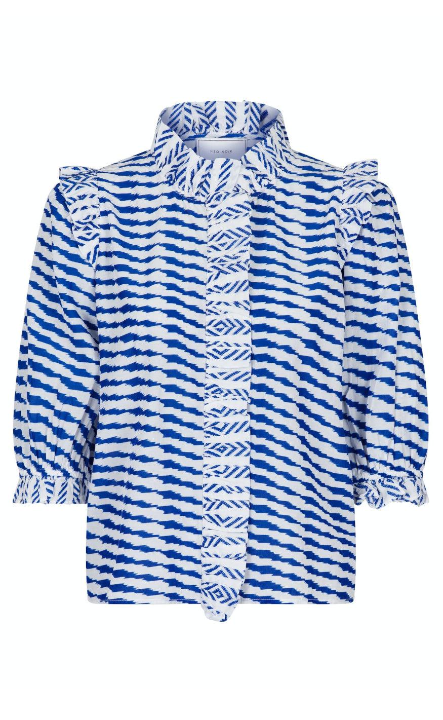 Neo Noir Bluse  - Chacha Graphic - Blue