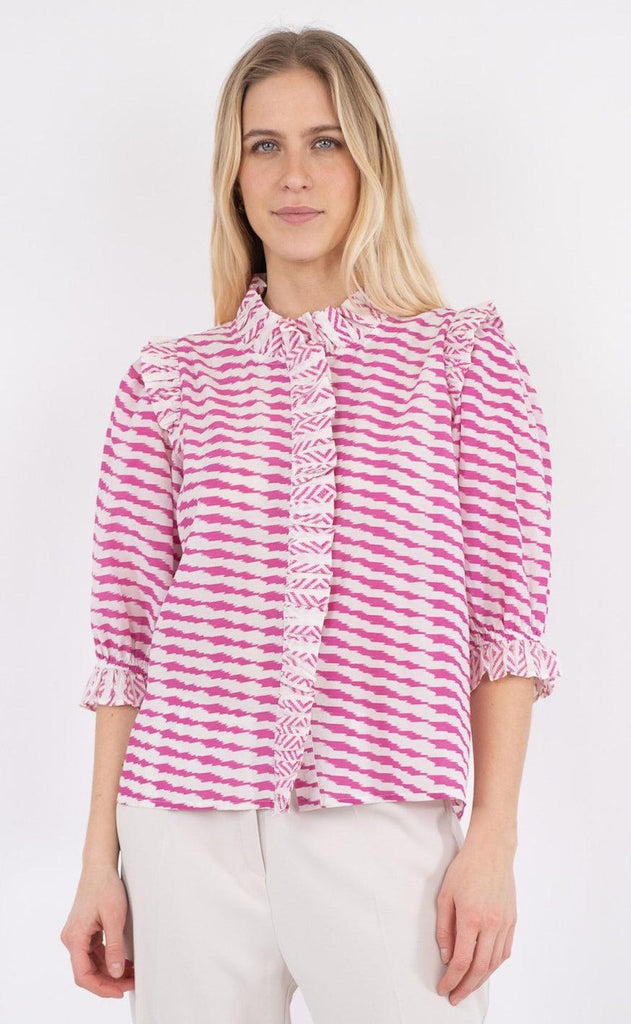 Neo Noir Bluse  - Chacha Graphic - Pink