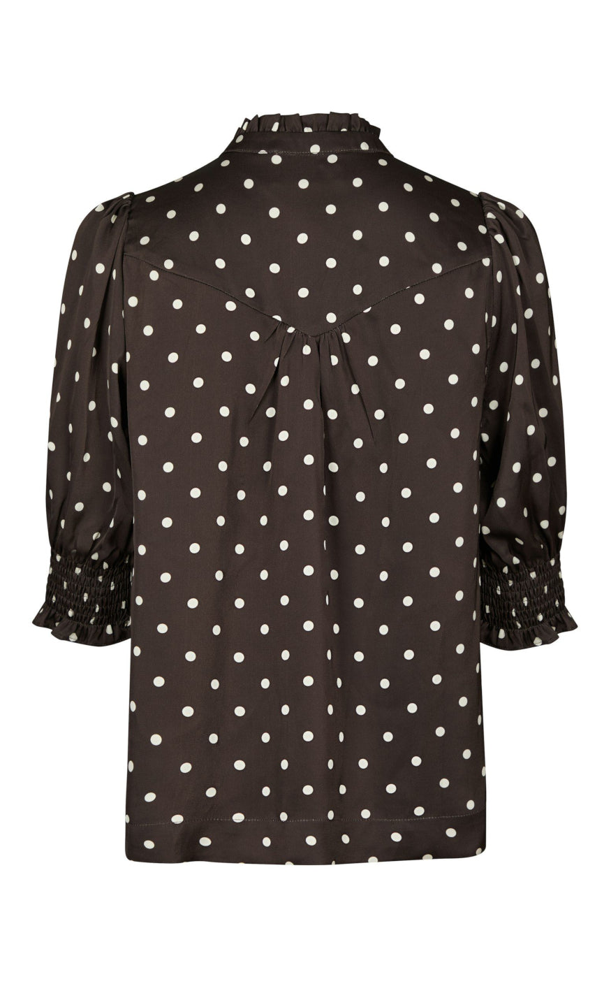 Neo Noir Bluse - Diana Dot - Dark Brown