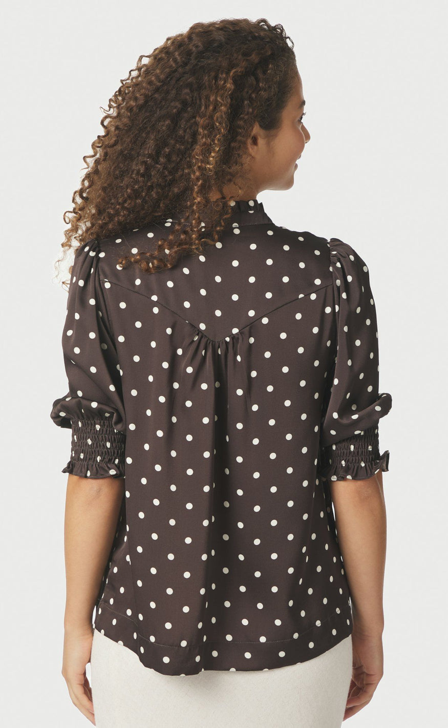 Neo Noir Bluse - Diana Dot - Dark Brown