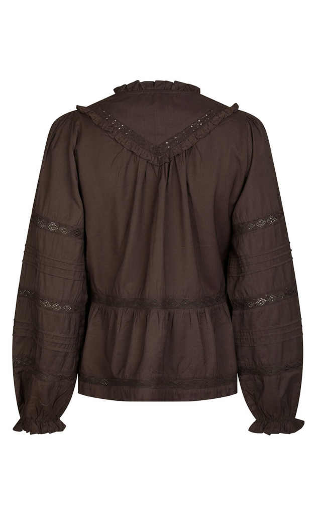 Neo Noir Bluse - Elfie - Dark Brown