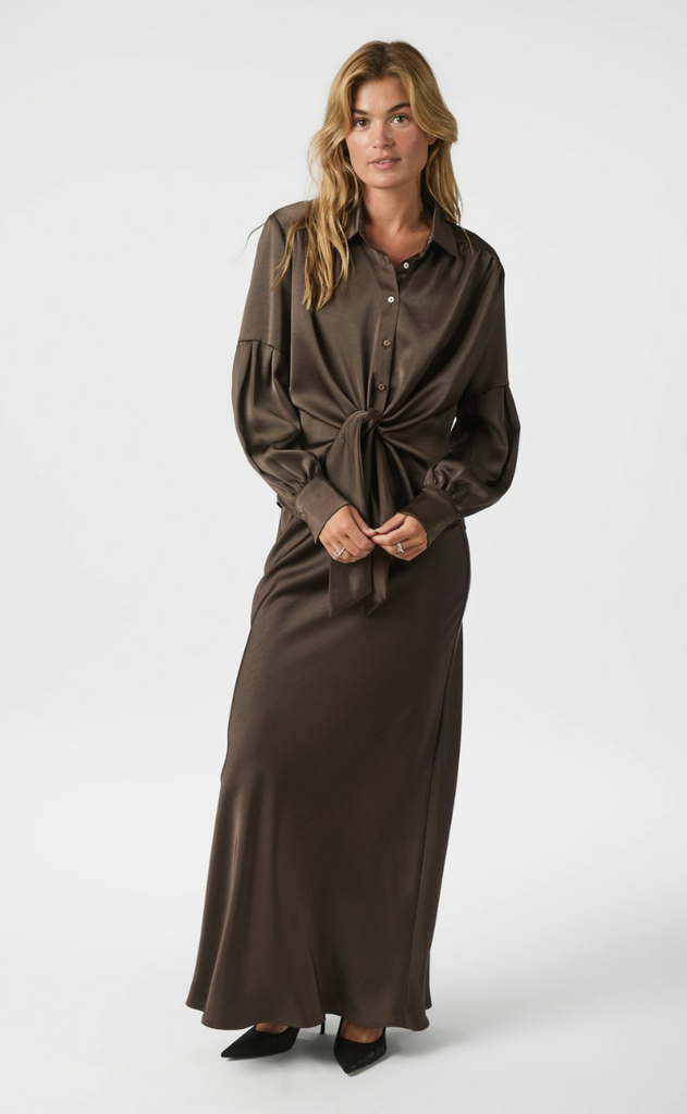 Neo Noir Bluse - Elfie - Dark Brown