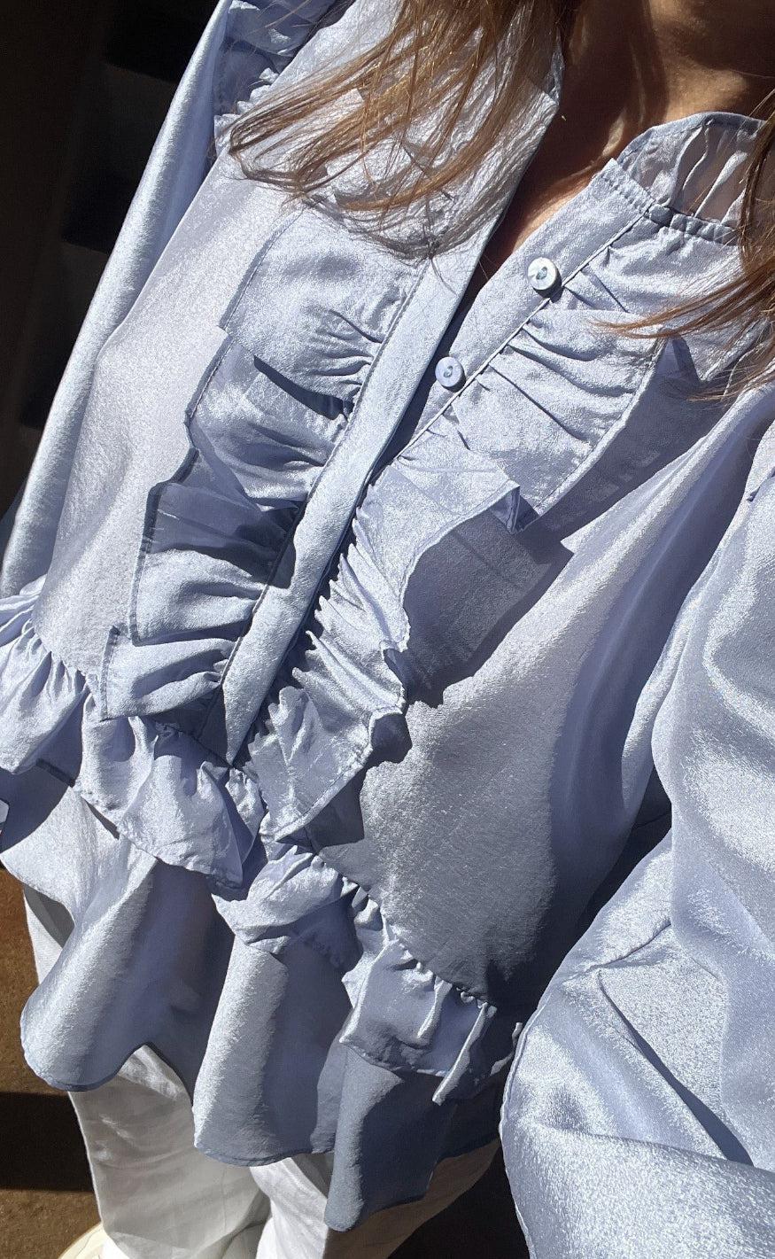 Neo Noir Bluse - Hawaii - Light Blue