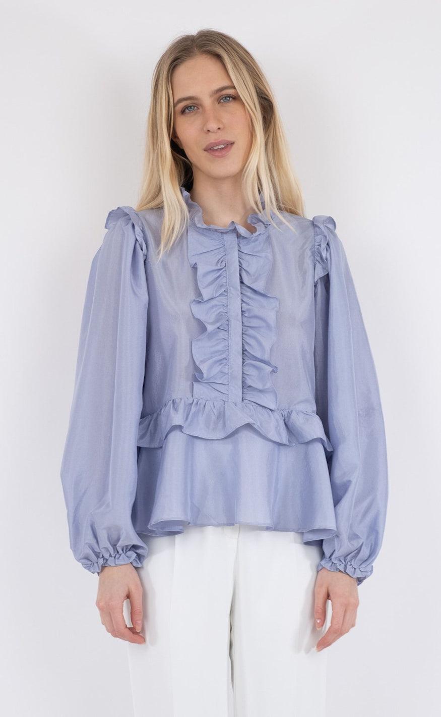 Neo Noir Bluse - Hawaii - Light Blue