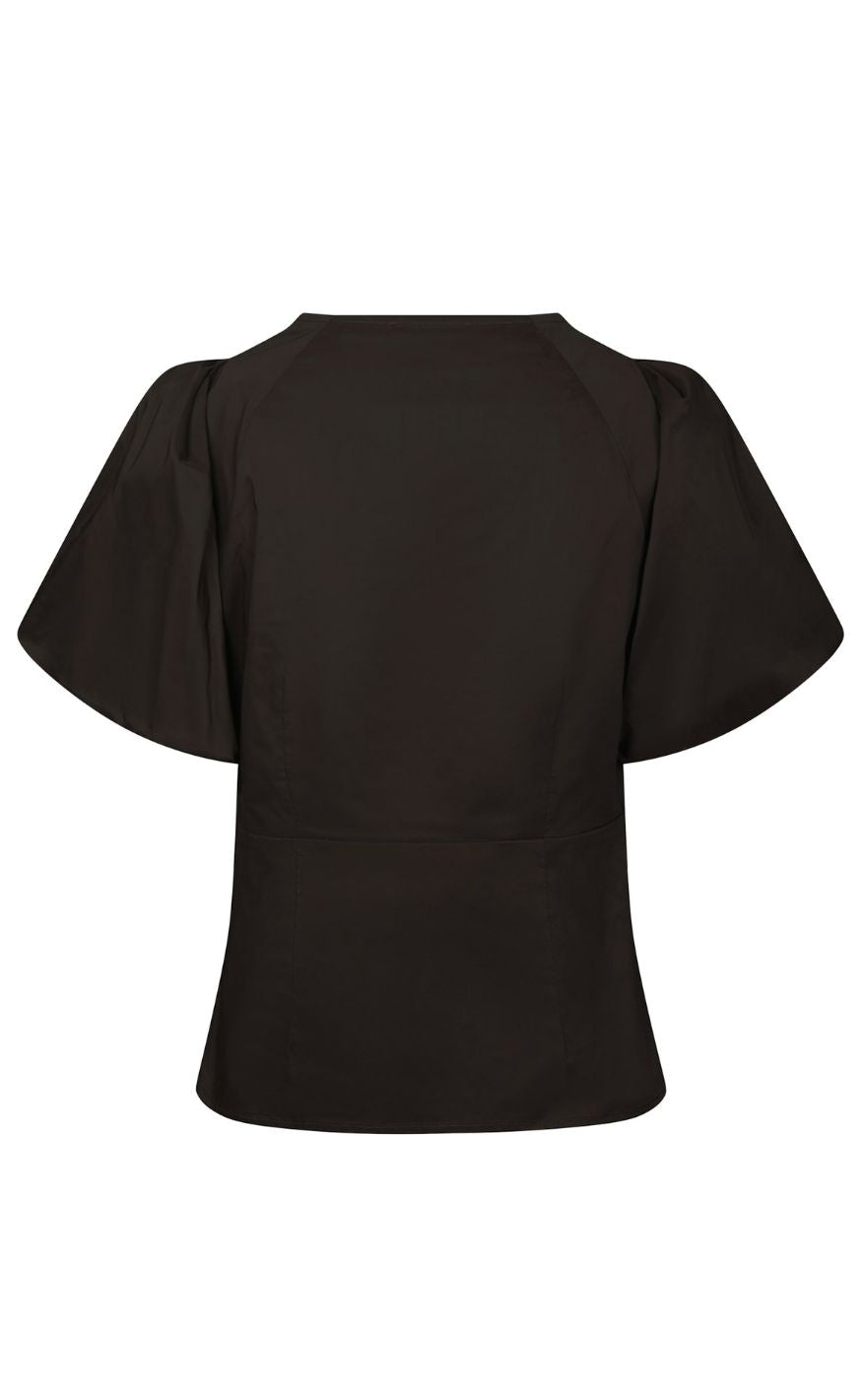 Neo Noir Bluse - Irina Poplin - Chocolate Brown