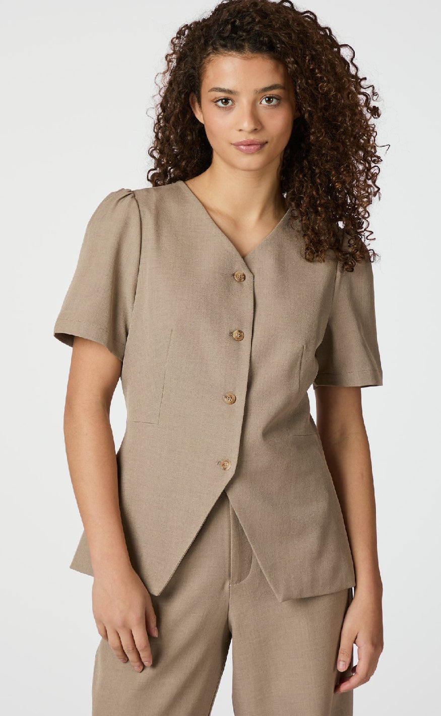 Neo Noir Bluse - Jules - Dark Taupe
