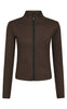 Neo Noir Bluse - Nolana Zip - Chocolate Brown