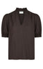 Neo Noir Bluse - Odesa Linen - Dark Brown