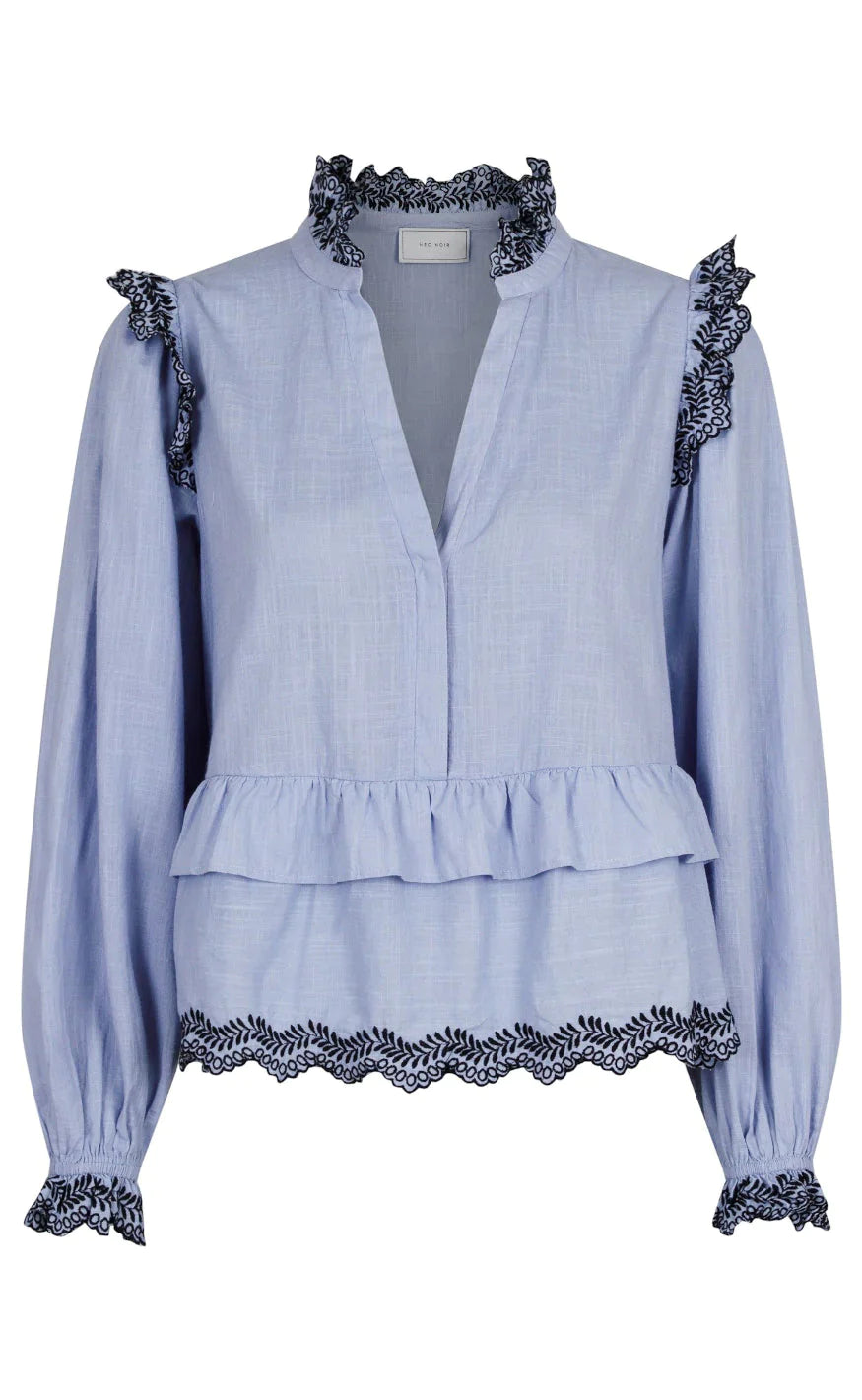 Neo Noir Bluse  - Panama - Light Blue