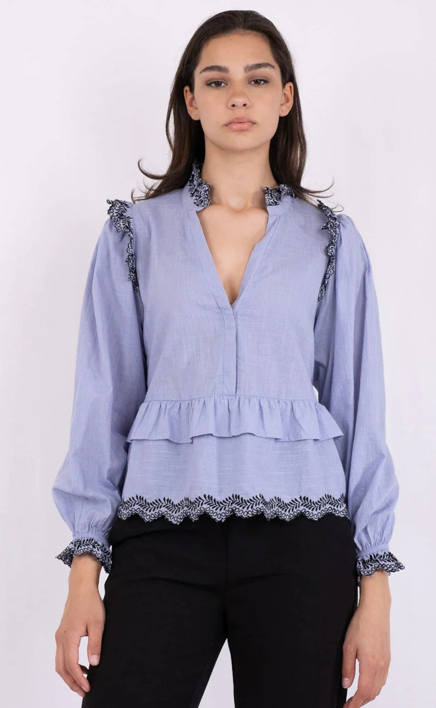 Neo Noir Bluse  - Panama - Light Blue