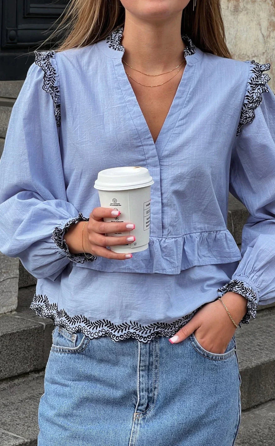 Neo Noir Bluse  - Panama - Light Blue