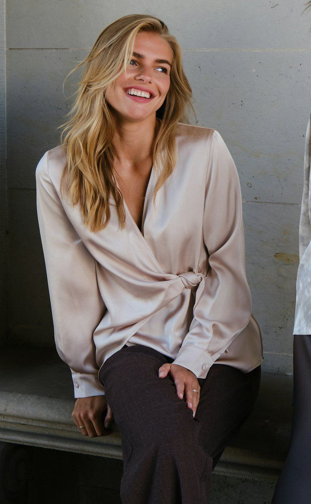 Neo Noir Bluse - Petris Heavy Sateen - Champagne