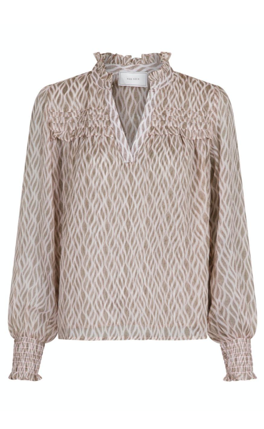 Neo Noir Bluse  - Rhia Graphic - Powder