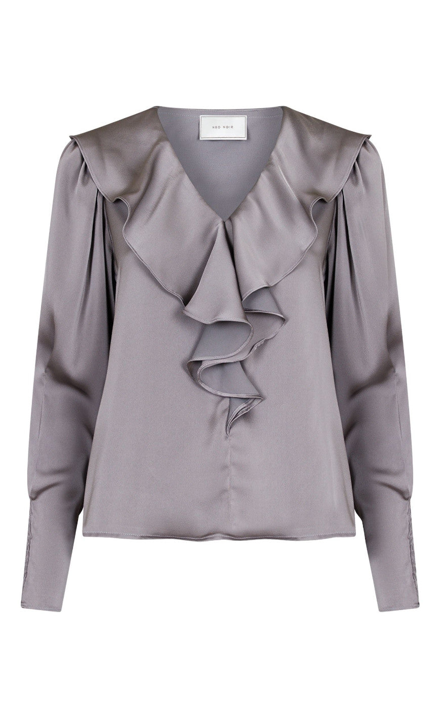 Neo Noir Bluse - Sandie Sateen - Grey