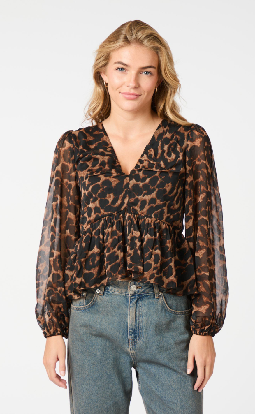 Neo Noir Bluse - Timmy Leo - Leopard