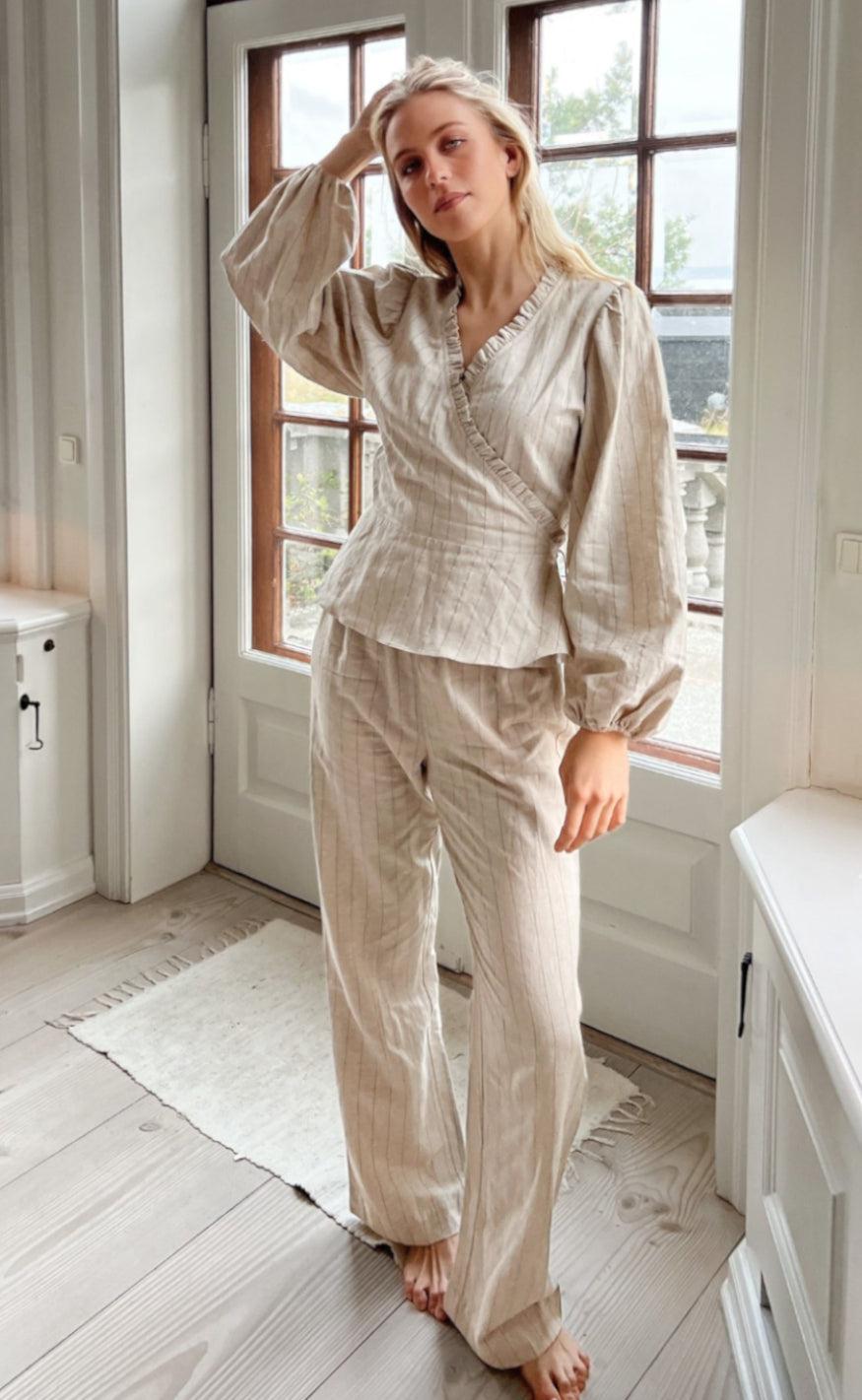 Neo Noir Bluse - Bellia Summer Stripe - Natural