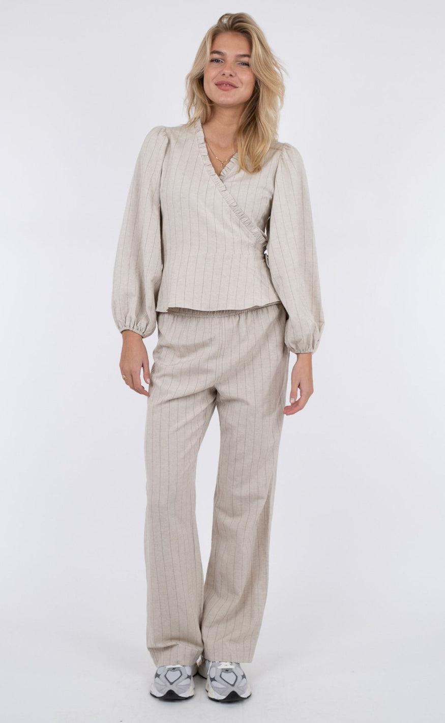Neo Noir Bluse - Bellia Summer Stripe - Natural