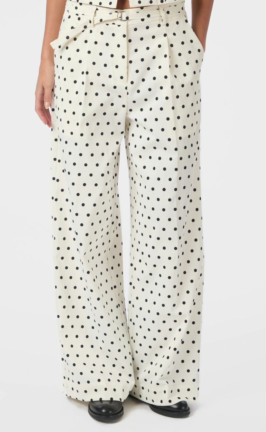Neo Noir Bukser - Malba Dot - White