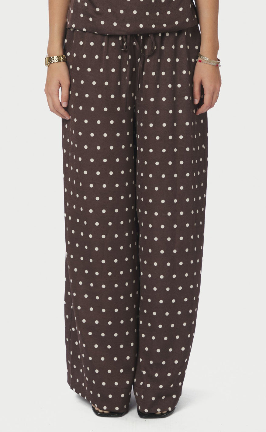 Neo Noir Bukser - Sebba Big Dot - Dark Brown