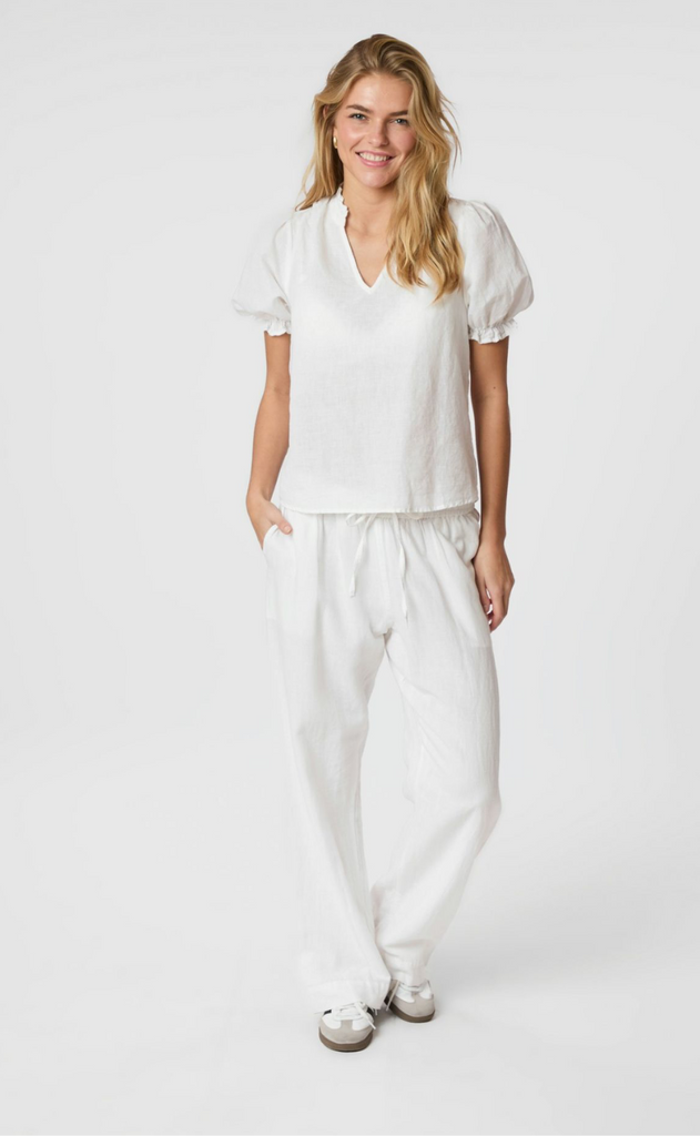 Neo Noir Bukser - Sonar Linen - White