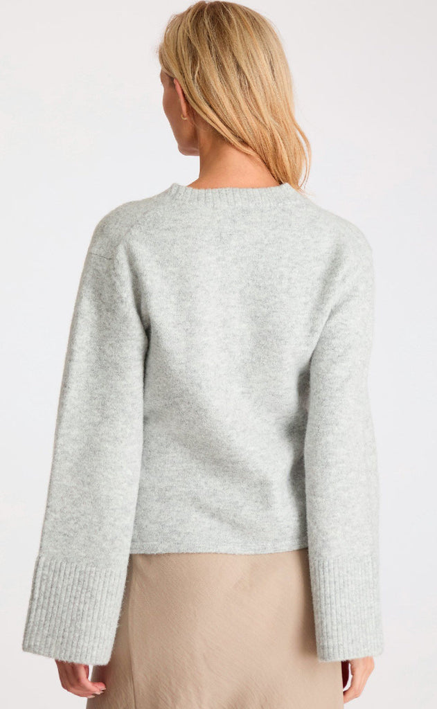 Neo Noir Cardigan - Pixie - Light Grey Melange