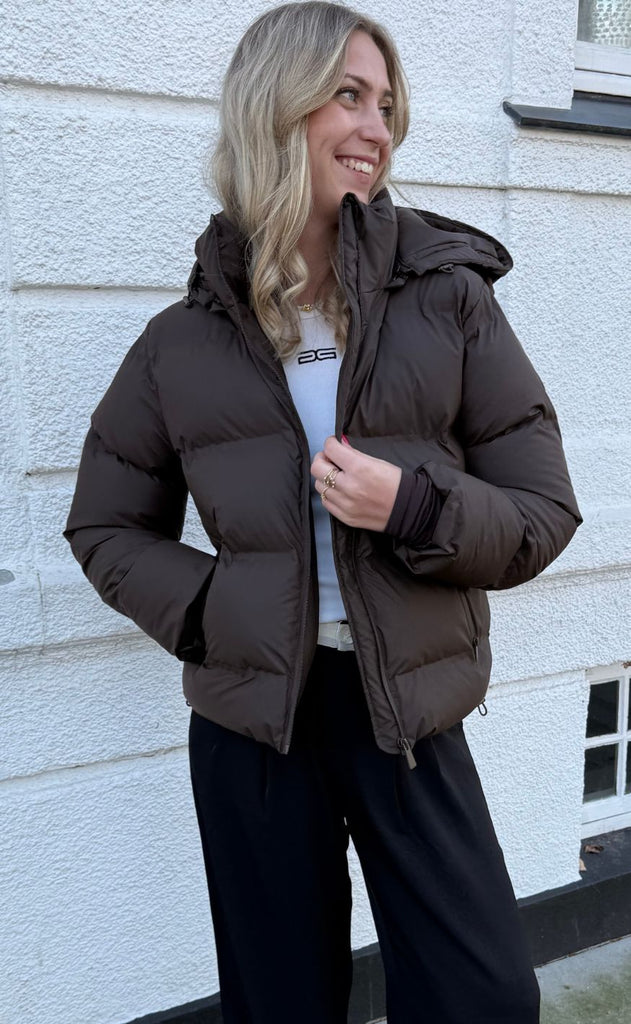 Neo Noir Jakke - Fox Puffer - Dark Brown