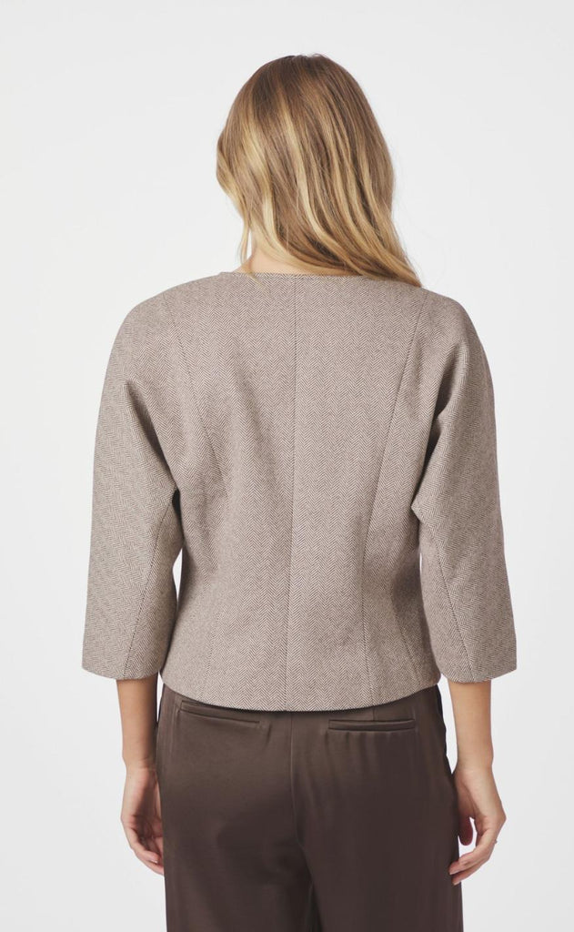 Neo Noir Jakke - Mesto Light Herringbone - White/Brown